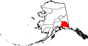 Map of Alaska highlighting Copper River Census Area