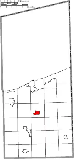 Location of Jefferson in Ashtabula County