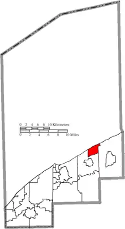 Location of North Perry in Lake County