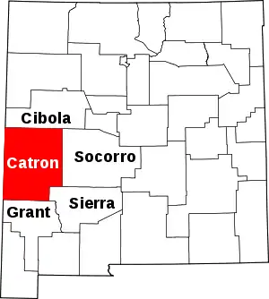 State map highlighting Catron County