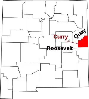 State map highlighting Curry County