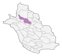 Location of Marvdasht County in&nbsp;Fars&nbsp;province