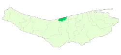 Location of Mahmudabad County in&nbsp;Mazandaran&nbsp;province