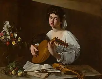 Caravaggio, The Lute Player, oil on canvas, 94 × 119&nbsp;cm, Hermitage Museum, Saint Petersburg