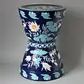 Garden Seat, 18.1 ins., coloured glazes, Chinoiserie in style, 1866.