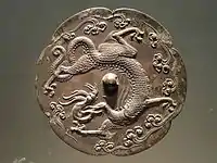 Mirror back with dragon
