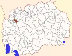 Location of Municipality of Čegrane