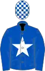 Royal blue, white star, Royal Blue sleeves, check cap
