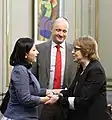 Ambassador Gufran Al-Nadaf (2013–2016) and Minister of Culture Teresa Parodi.