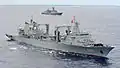 PLAN Qiandaohu and ROKS Wang Geon during RIMPAC 2014.