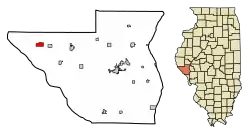 Location of Hull in Pike County, Illinois.
