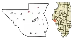 Location of Perry in Pike County, Illinois.