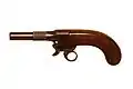 Inverted percussion pistol, 9.5&nbsp;mm; made by gunsmith Correvon, Morges, 1854.