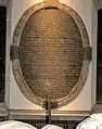 Oval plaque in Monins' memorial