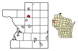 Location of Luck in Polk County, Wisconsin.