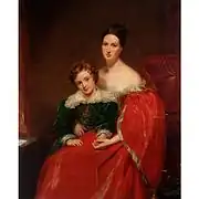 Robert Lawrence Pemberton of Bainbridge House with his mother