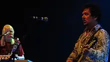 Palmar (right) performing with Edgar Winter in 2011