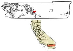 Location of Coachella in Riverside County, California