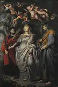 Right side, Saint Domitilla with the Saints Nereo e Achilleo.