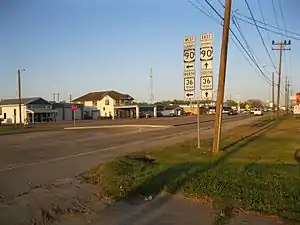 View is east at US&nbsp;90 Alt. and SH 36 in Rosenberg