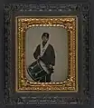 Samuel W. Doble of Company D, 12th Maine Infantry Regiment, with drum