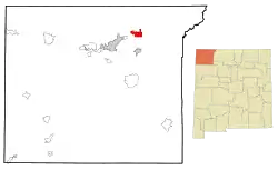 Location within San Juan County and New Mexico