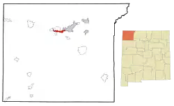 Location of Upper Fruitland, New Mexico