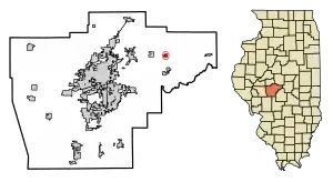 Location of Buffalo in Sangamon County, Illinois.
