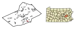 Location of Auburn in Schuylkill County, Pennsylvania