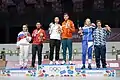 Mixed Teams' 10 metre air rifle victory ceremony