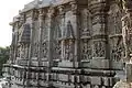 Shrine wall relief sculpture in Shantinatha Basadi in Jinanathapura