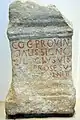 Roman stone consecration, parish church in Jona respectively Stadtmuseum