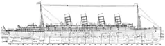 Mauretania's side plan, c. 1907