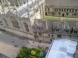 The south east corner of Radcliffe Square, as viewed from St Mary's, with All Souls College at the top of the picture.