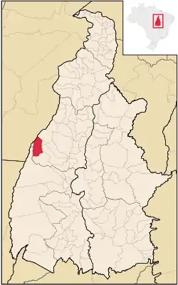 Location in Tocantins state