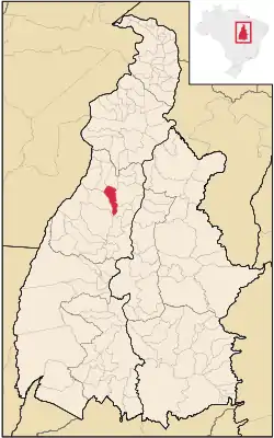 Location in Tocantins state