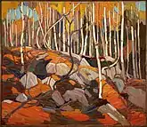 The Birch Grove, Autumn, Winter 1915–16. 101.6 × 116.8&nbsp;cm. Art Gallery of Hamilton, Hamilton