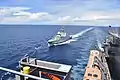 USNS Carl Brashear Conducts an underway replenishment with RSS Intrepid on 16 June 2020