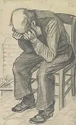 Worn Out (F997, JH267), pencil on watercolor paper, 1882, Van Gogh Museum