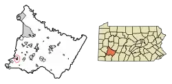 Location of West Newton in Westmoreland County, Pennsylvania.
