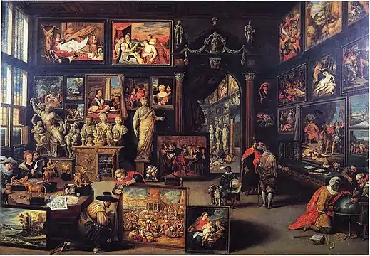 Collection of Cornelis de Geest with Paracelsus; 1630s, oil on panel, 73 × 104&nbsp;cm, The Bute collection.