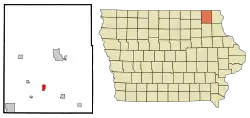 Location of Calmar, Iowa