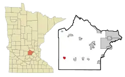 Location of the city of Cokatowithin Wright County, Minnesota