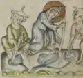 Together with other children, Jesus is catching fish on Sabbath.