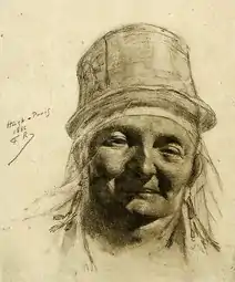 Head of Zealander (1886) soft-ground etching (19.69 x 23.65&nbsp;cm) Los Angeles County Museum of Art