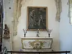 L'autel et le tableau de l'apparition de la Vierge Marie à Anglèze de Sagazan