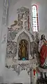 Peinture murale ornant l'autel du tabernacle.