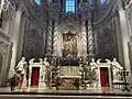 Église des Théatins - Munich - Choeur. Autel encadré des 4 évangélistes. Tabernacle et grand retable.