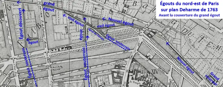 Égouts du nord-est de Paris en 1763.