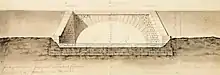 Élévation du pont de Blèves par Louis Bruyère en 1791.